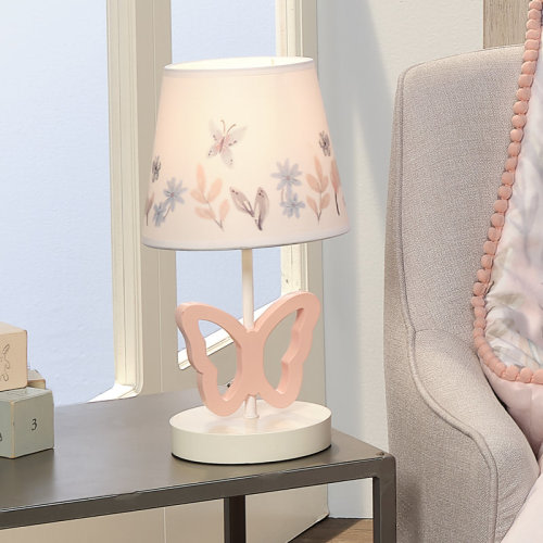 Lambs & Ivy Baby Blooms Pink Butterfly Nursery Lamp with Floral Shade & Bulb & Reviews | Wayfair