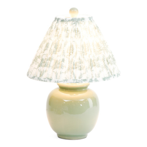 18in Pleated Shade Ceramic Orb Table Lamp | Bedroom | Marshalls