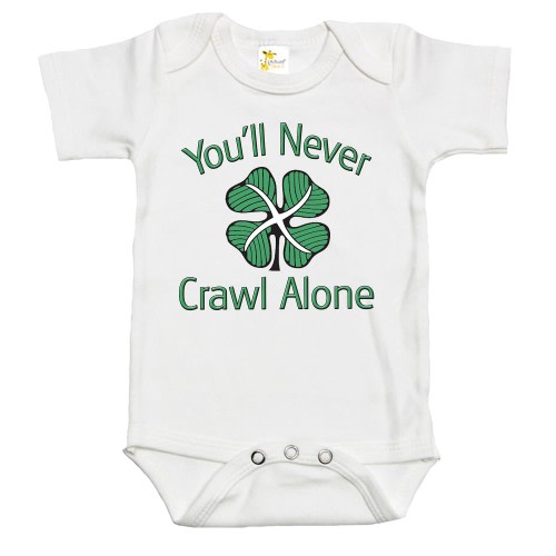 Rapunzie Celtic FC You'll Never Crawl Alone Baby Bodysuit Cute Infant Baby Clothes (3-6 Months, White)