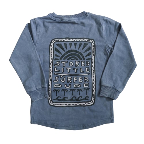 Stoked Little Surfer Dude Long Sleeve Tee