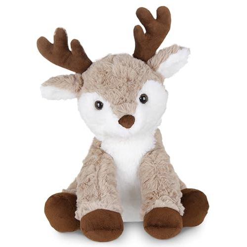 Bearington Reiny Christmas Reindeer Stuffed Animal - 11.5" Soft Christmas Reindeer Plush Toy with Scruffy Fur and Huggable Body - Adorable Deer Plushies for Kids, Toddlers, and Teens