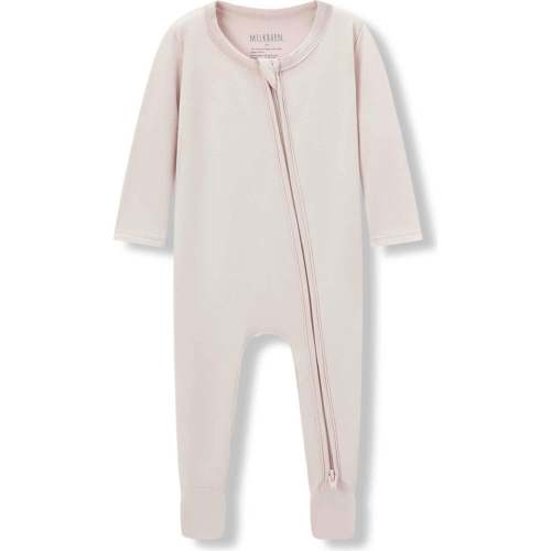Sepia Rose Luxe Solid Zipper Footed Romper