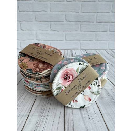 Organic Bamboo Breast Pads: Reusable Nursing Rounds, Floral Cotton
