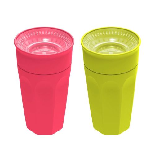 Dr. Brown's Milestones Cheers 360 Training Cup - Pink/Turquoise - 10oz/2pk
