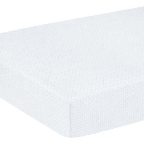 Pima Crib Sheet, Blue Micro Dot