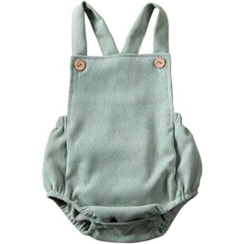 Newborn Baby 1 Piece Summer Romper Baby Girl Boy Solid Color Jumpsuit Sleeveless Backless Overalls Outfits
