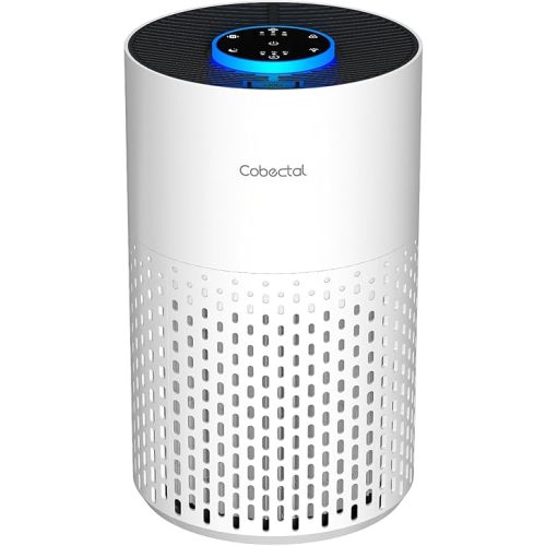 Cobectal Air Purifiers for Home Bedroom with 3-in-1 Filter, White