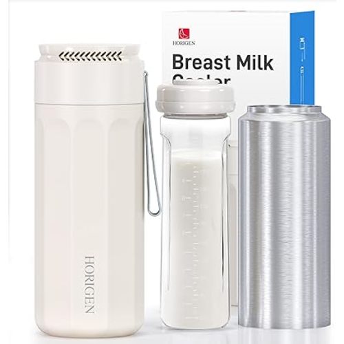 Breastmilk Cooler Bottle for Travel: Portable Breast Milk Storage Container Keeps Milk Cold Fresh | 360°All-Around Cooling - 24 Hours on The Go for Outdoor Breastfeeding with Bottles 11oz