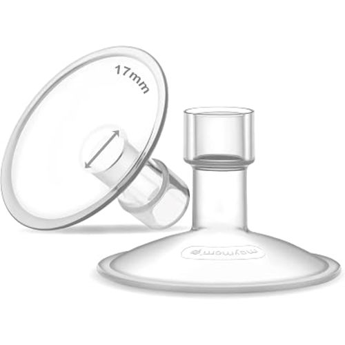 17mm Maymom MyFit Shields Saucer Series Compatible with Medela Breast Pump- PersonalFit, Freestyle, Harmony, Maxi, Freestyle Flex Connector; Connect to Maymom Widemouth/Narrow Connector, 2pcs