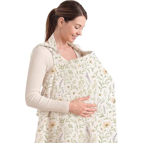 Konssy Muslin Nursing Cover Up for Breastfeeding with Rigid Hoop