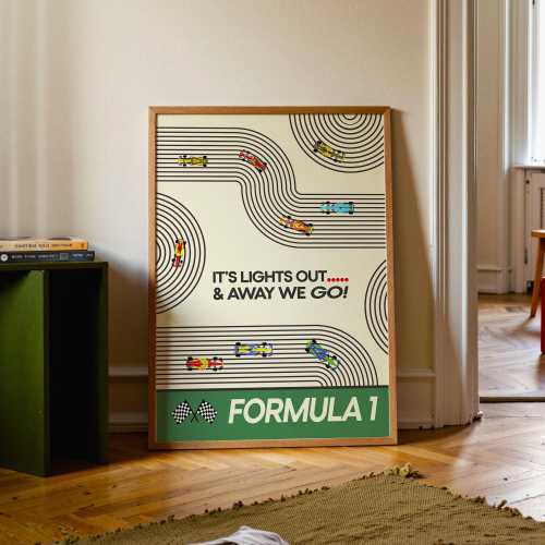 Formula 1 Racing Giclée Print: Lights Out & Away We Go - F1 Wall Art - Formula 1 Gift
