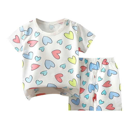 Bovxnpu Boys Girls 2 Piece Outfits, Girl Short Set Cute T-Shirt Shorts, Fashion Casual Spring And Summer Children's Short Sleeved Top Shorts Pajamas Set 2 Years