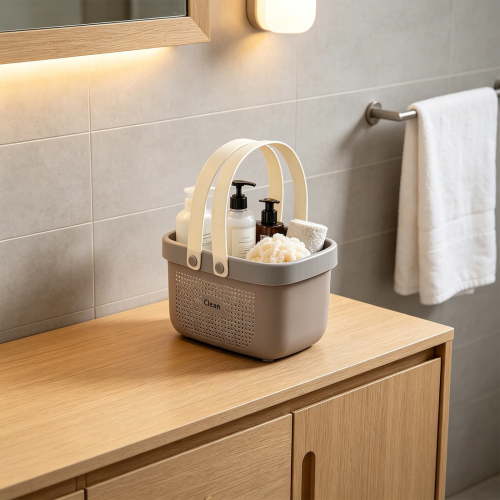 Shower Caddy Basket with Handle Portable Drainage Bathroom Organizer for Toiletries Soap Shampoo