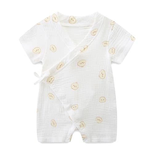 Koreanmade Baby Kimono Robe Romper with Traditional Korean Design Prints 100% Cotton