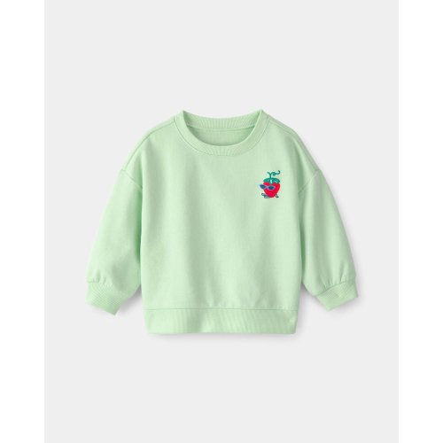 Baby Girl Strawberry French Terry Pullover Sweatshirt - Green | Carter's