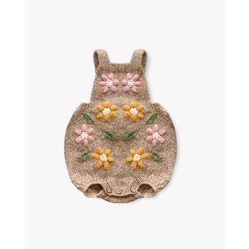 Flower Rain romper | Beigebrown | 6-9 mos.