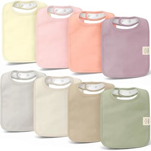 KeaBabies 8-Pack Organic Baby Bibs for Boys, Girls Drool Bibs (Embrace)