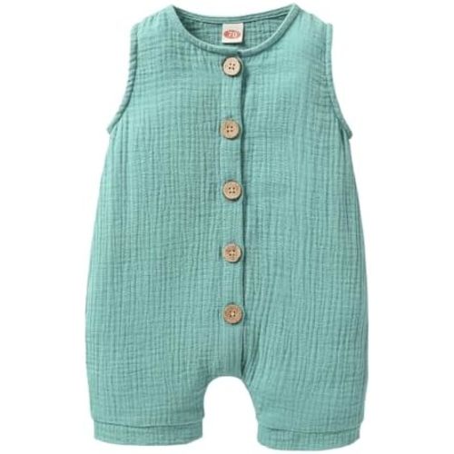 Infant Newborn Baby Boys Girls Cotton Linen Romper Summer Jumpsuit Sleeveless Overalls Clothing Set