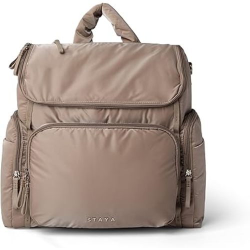 Staya Cloud Diaper Bag Backpack - Convertible Baby Bag, Large Taupe
