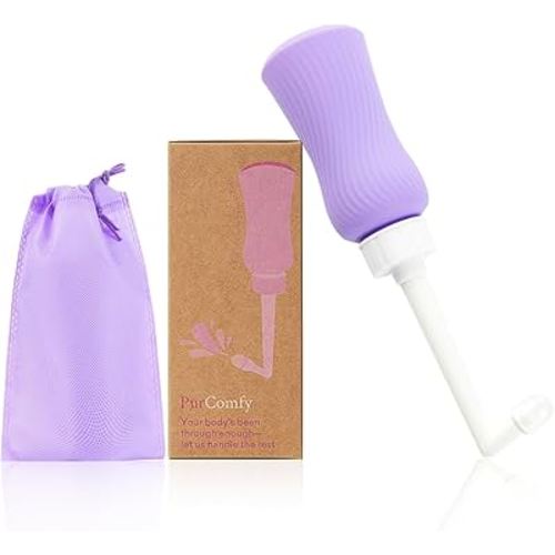 PurComfy Upside Down Peri Bottle for Postpartum Care Essentials, Portable Bidet Travel for Postpartum Perineal Cleansing and Recovery, Peri Bottle for Women, Men, and New Moms, 11 oz