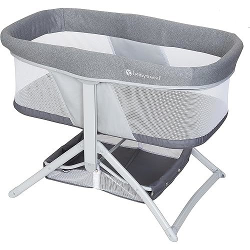 Baby Trend Quick-Fold 2-in-1 Rocking Bassinet, Shadow Stone Gray