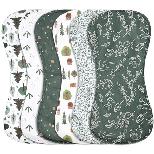 SmoothNovelty 6 Pcs Organic Burp Cloths Soft Muslin Baby Burping Cloths Absorbent Cotton Burp Cloths for Babies Unisex Neutral Newborn Spit up Rags for Baby Boys and Girls Gift