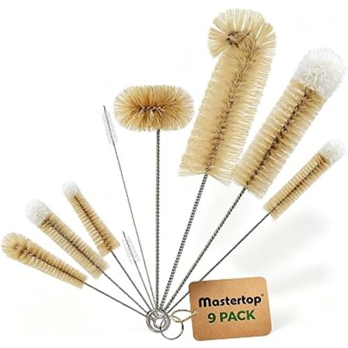 9 Pieces Bottle Brush Set - Long Water Bottle and Straw Brush Cleaning Set