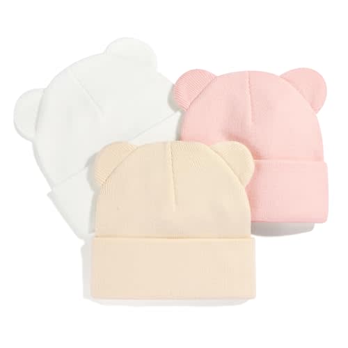 Baby Winter Beanie Hat,Kids Cute Bear Ears Soft Knit Beanie for Infant Boys Girl Warm Winter Hat Caps