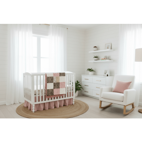 Cheetah Minky and Lynx Minky Girl Crib Bedding | USA Made – DBC Baby Bedding Co