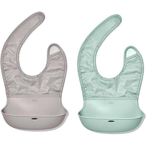 OXO Tot Roll-Up Bib - 2 Pack - Drizzle and Opal