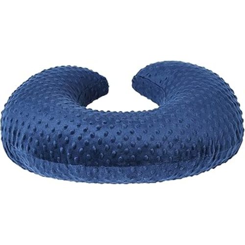 Nursing Pillow and Positioner, Breastfeeding, Bottle Feeding, Baby Sitting Support with Removable Ultra Soft Cover, Tummy Time Support for Baby Boys and Girls (Estate Blue)