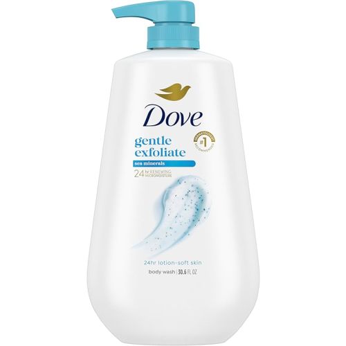 Dove Body Wash with Pump Gentle Exfoliate with Sea Minerals For 24hr Lotion-Soft Skin Moisturizing Skin Cleanser with No Sulfates No Parabens 30.6 oz