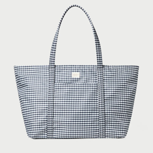 Dina Black/White Gingham Travel Tote | Totes | Handbags