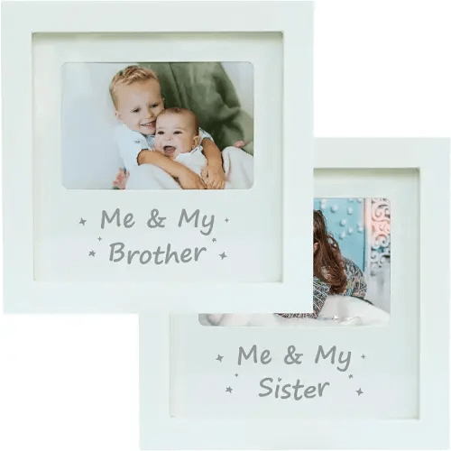 Sibling Keepsake Picture Frame Set of 2, Nursery Decor, Brother and Sister Gift
