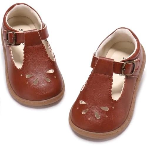 STQ KIDS Girls Wide Toe Box Mary Jane Dress Shoes