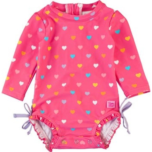 Baby Girls Long Sleeve UPF50+ One Piece Rash Guard, 12-18M