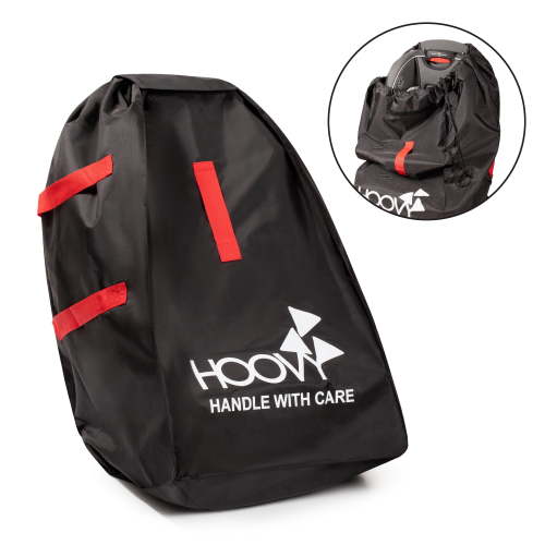 Hoovy Safe & Secure Travel Car Seat Bag, Black/Red