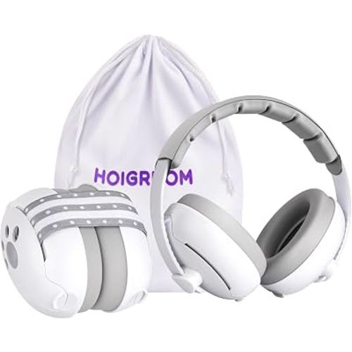 HOIGRBOM Baby Headphones for Noise, 2-in-1 Baby Ear Muffs Noise Protection for Ages 0-48 Months