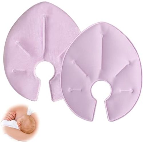 Breast Ice Packs 2 Pcs Hot and Cold Breast Therapy Pads Double-Sided for Nipple Pain Relief Breastfeeding Engorgement Swelling Postpartum Recovery Gel Cooling Pad Velvety Texture