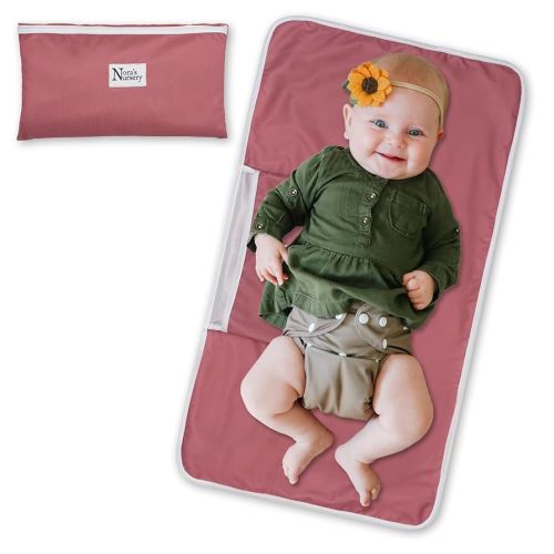 Nora's Nursery Portable Baby Diaper Changing Pad Mat - Waterproof - Rose