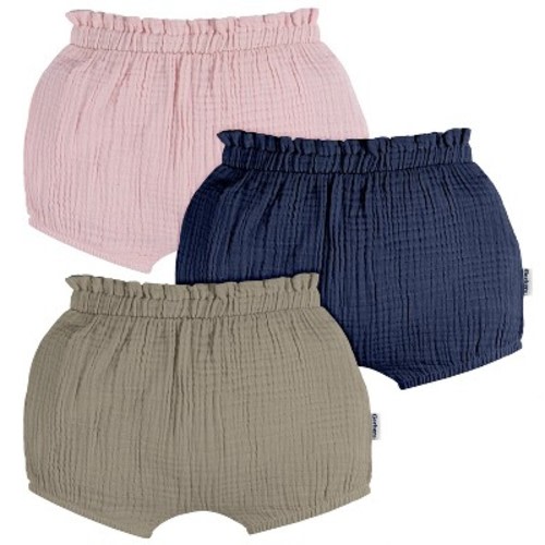Gerber Baby Girls' 3-Pack Gauze Bubble Shorts