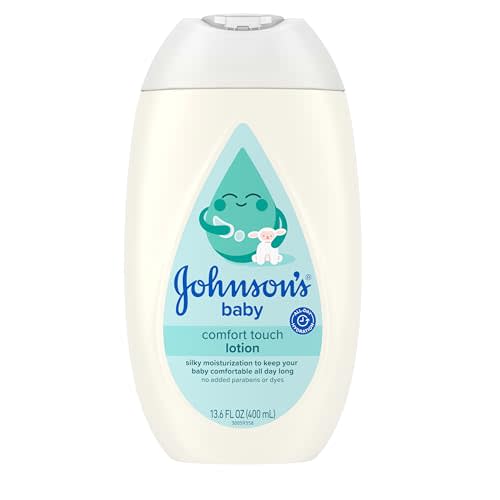 Johnson's Baby Comfort Touch Newborn Baby Face & Body Lotion, Silky Moisturizing Lotion, Baby Essentials, Hypoallergenic, No added Parabens &Dyes, 13.6 fl. oz