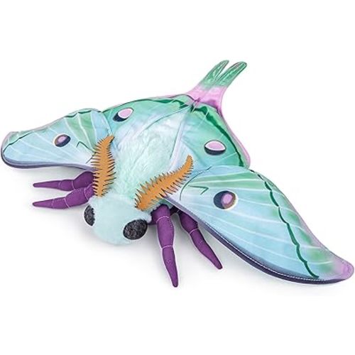 Luna Moth Plush Toy, Lifelike Luna Moth Stuffed Animals 11in, Realistic Soft Big Moth Plushie Model Toy, Unique Plush Gift Collection for Kids
