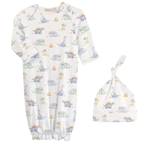 Baby Club Chic Pastel Dinos Gown and Hat Set
