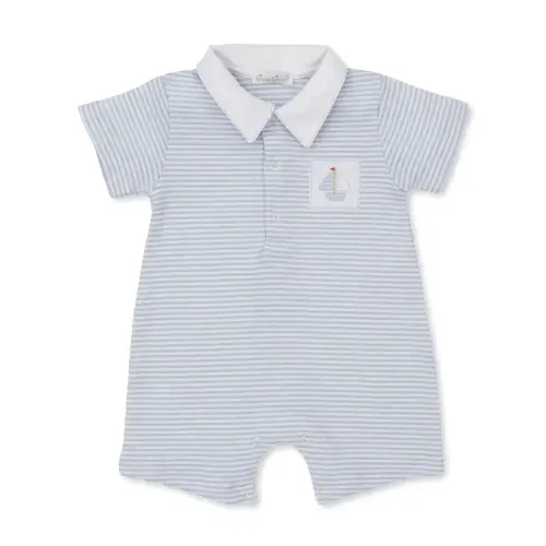 Saturday Regatta Playsuit- Light Blue Stripe – Smock Candy