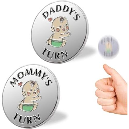 New Parent Decision Coin Funny Pregnancy Gifts for First Time Moms Dads, Cute New Parents Gift Mommy Daddy Couples Gift Ideas, Gag Gift for Baby Shower Birthday Fathers Day