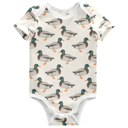 joogoo Vintage Mallard Ducks Pattern Baby Bodysuits Short Sleeve Cotton Onesies Clothes 3Months