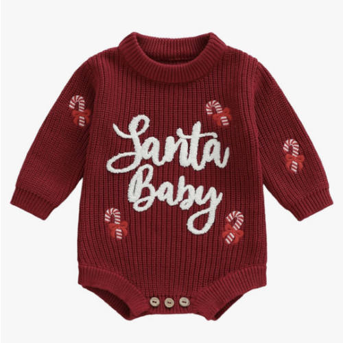 Adobabirl Baby Girl Boy Knitted Sweater Bubble Romper Long Sleeve Jumpsuit Festival Outfit Fall Winter Spring Clothes