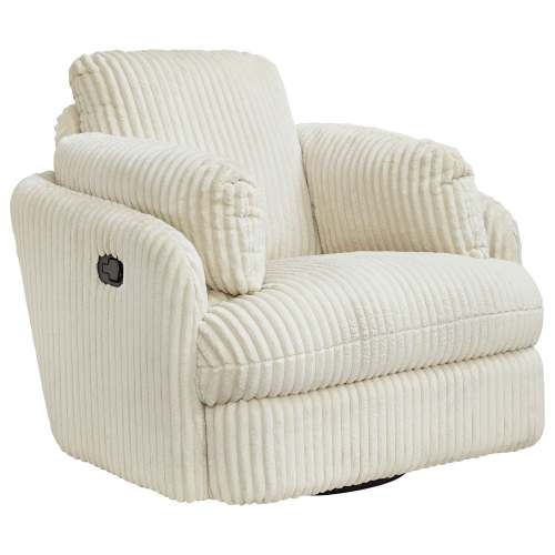 Ashley Tie-Breaker Manual Swivel Glider Push Back Recliner in Ivory