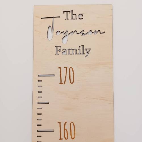 Wooden Family Height Chart | Growth Chart | Surname Height Ruler